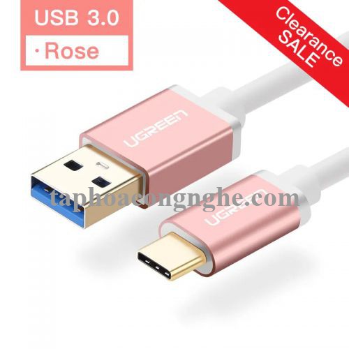 Ugreen 30537 0.5M màu Hồng Cáp USB TypeC sang USB 3.0 cao cấp US187 30030537